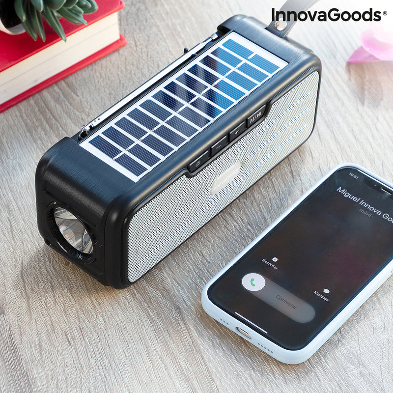 Enceinte sans fil avec charge solaire et lampe torche LED