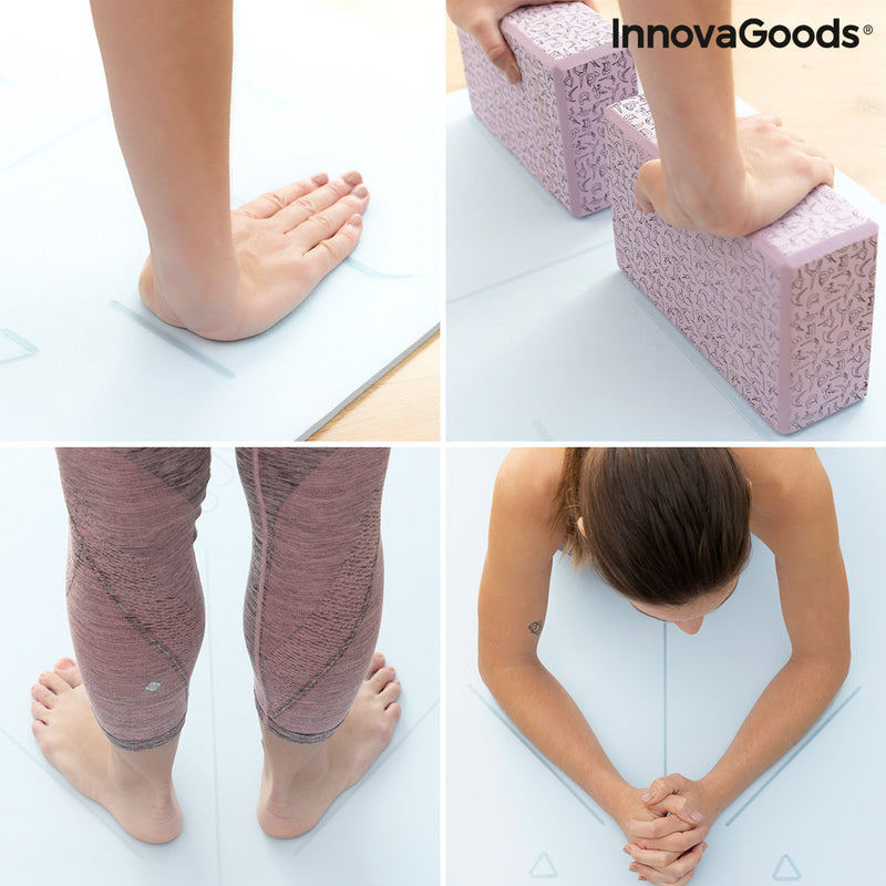 Tapis de Yoga Antidérapant avec Lignes de Position et Guide d’Exercices Asamat InnovaGoods