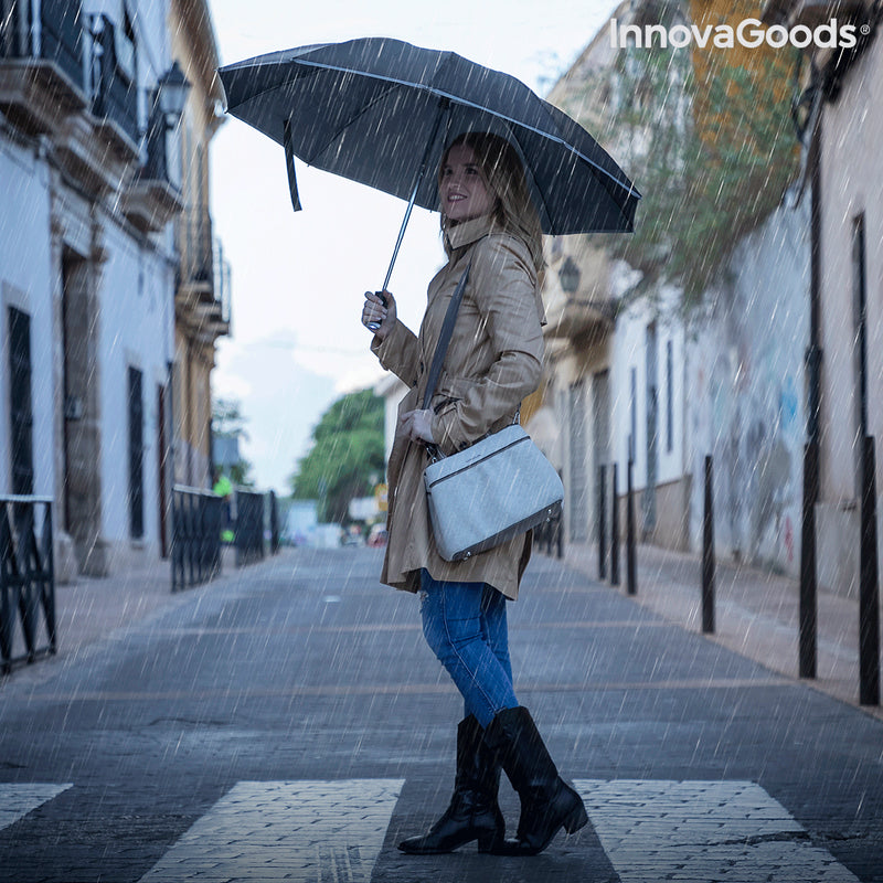 Parapluie pliable à fermeture inversée avec LED