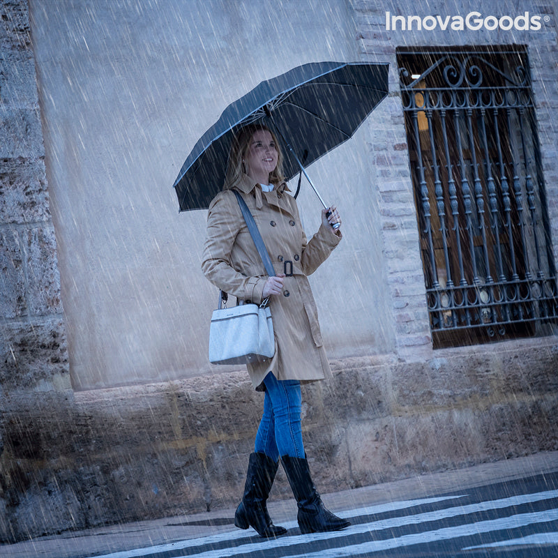 Parapluie pliable à fermeture inversée avec LED