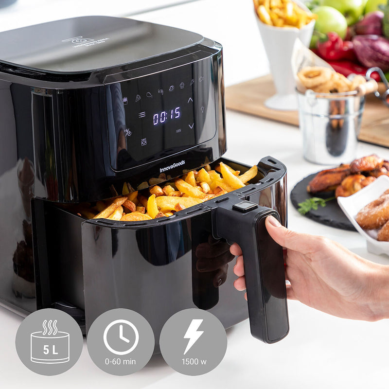 Friteuse sans huile avec balance InnovaGoods Fryinn Balance 5000 Noir Acier inoxydable 1500 W 5 L