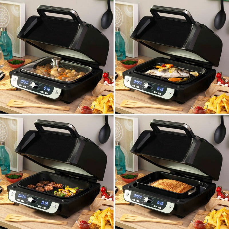 Friteuse sans Huile avec Gril, Accessoires et Livre de Recettes InnovaGoods Air Fryer Fryinn 12-in-1 6000 Noir Acier 6 L 3400 W