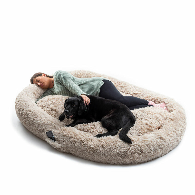 Lit d’Animaux de Compagnie Anti-stress pour Humains Cloft InnovaGoods XXL Beige