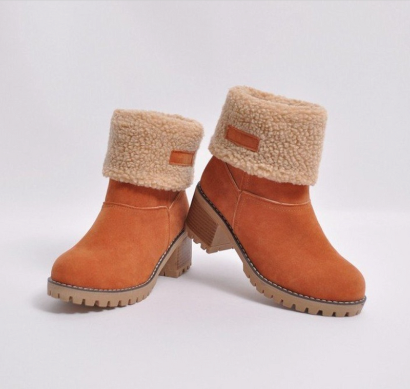 Bottes chaudes en daim & en polaire