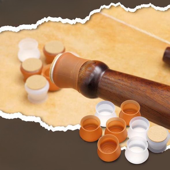 16x Patin silicone antidérapant pour chaise et table