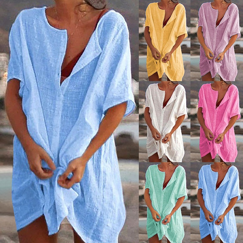 Robe de Plage en Lin