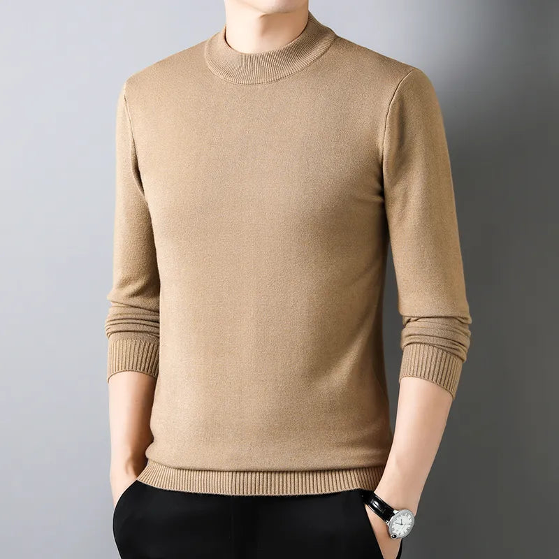 Pull en Tricot à Demi-Col Roulé pour Homme