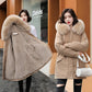 Parka à Capuche avec Col en Fourrure pour Femme