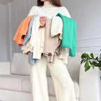 Ensemble 2PCS Col roulé & Pantalon ample tricoté