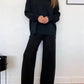 Ensemble 2PCS Col roulé & Pantalon ample tricoté