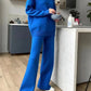 Ensemble 2PCS Col roulé & Pantalon ample tricoté
