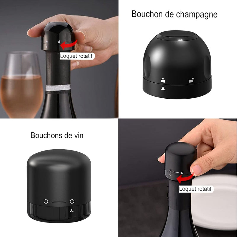 4x Bouchon Hermétique pour Bouteille de Vin et  Champagne