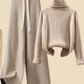 Ensemble 3PCS Col roulé, Pantalon ample & Cardigan - Chaud & Doux