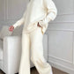 Ensemble 2PCS Col roulé & Pantalon ample tricoté