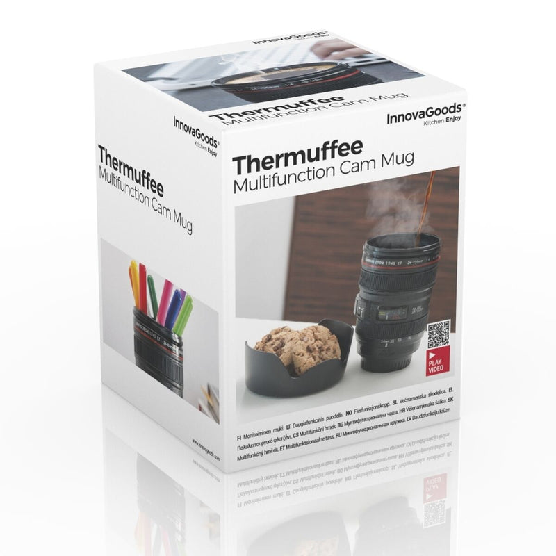 Verre Multifonction avec Couvercle Thermuffee InnovaGoods