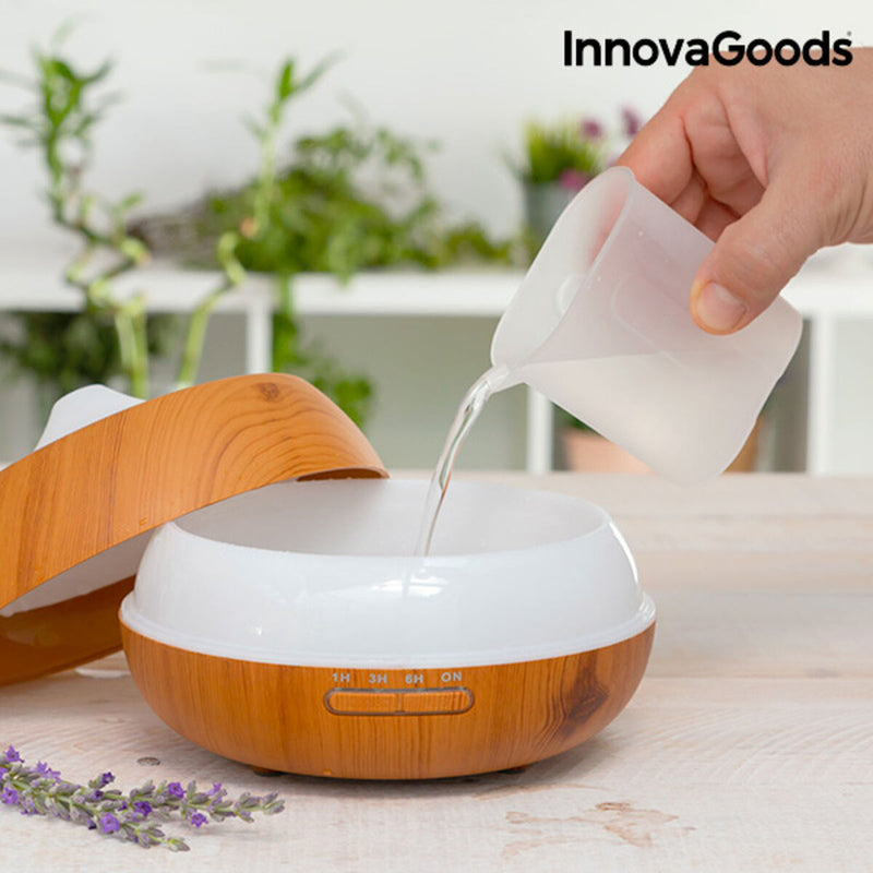 Humidificateur Diffuseur d'Arômes LED Wooden-Effect InnovaGoods